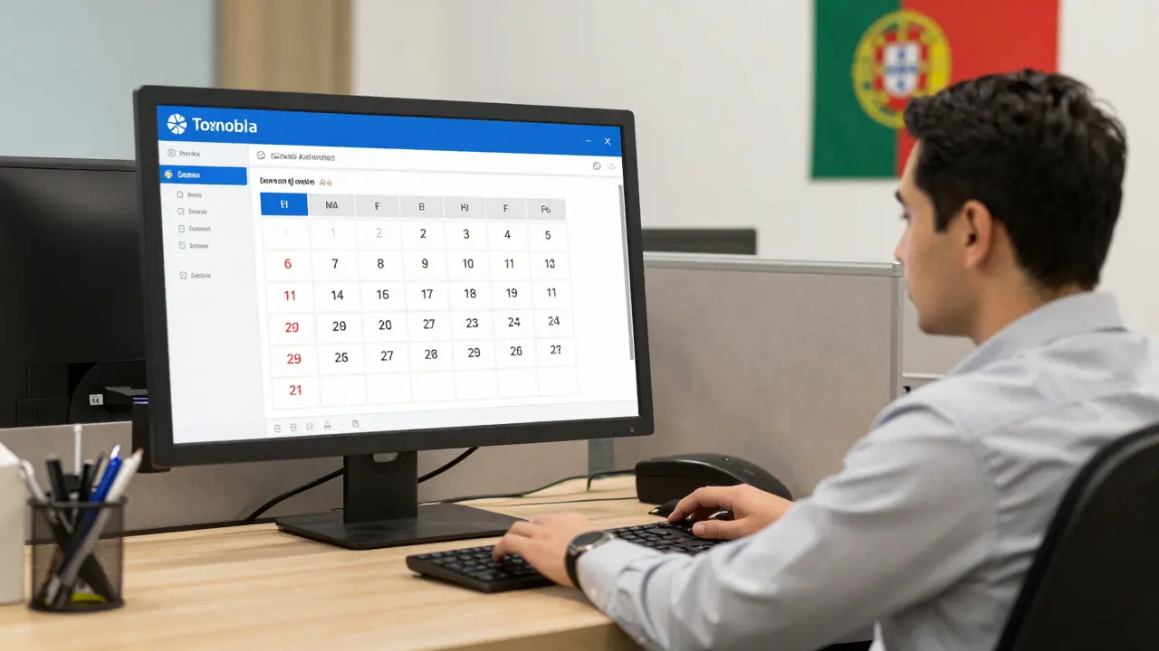 Escritório de contabilidade em Coimbra com sistema de IA enviando lembretes personalizados de impostos.