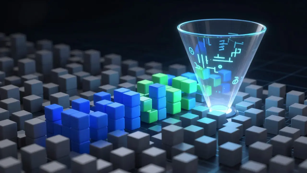 Ilustração 3D abstrata mostrando eficiência em listas Python