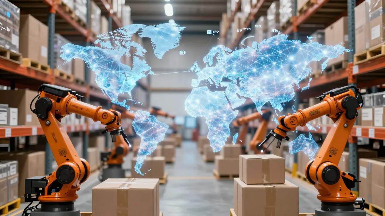 Centro de distribuição automatizado com rede neural de logística preditiva
